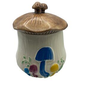 MCM Vintage Ceramic Magic Mushrooms Canister Jar With Lid